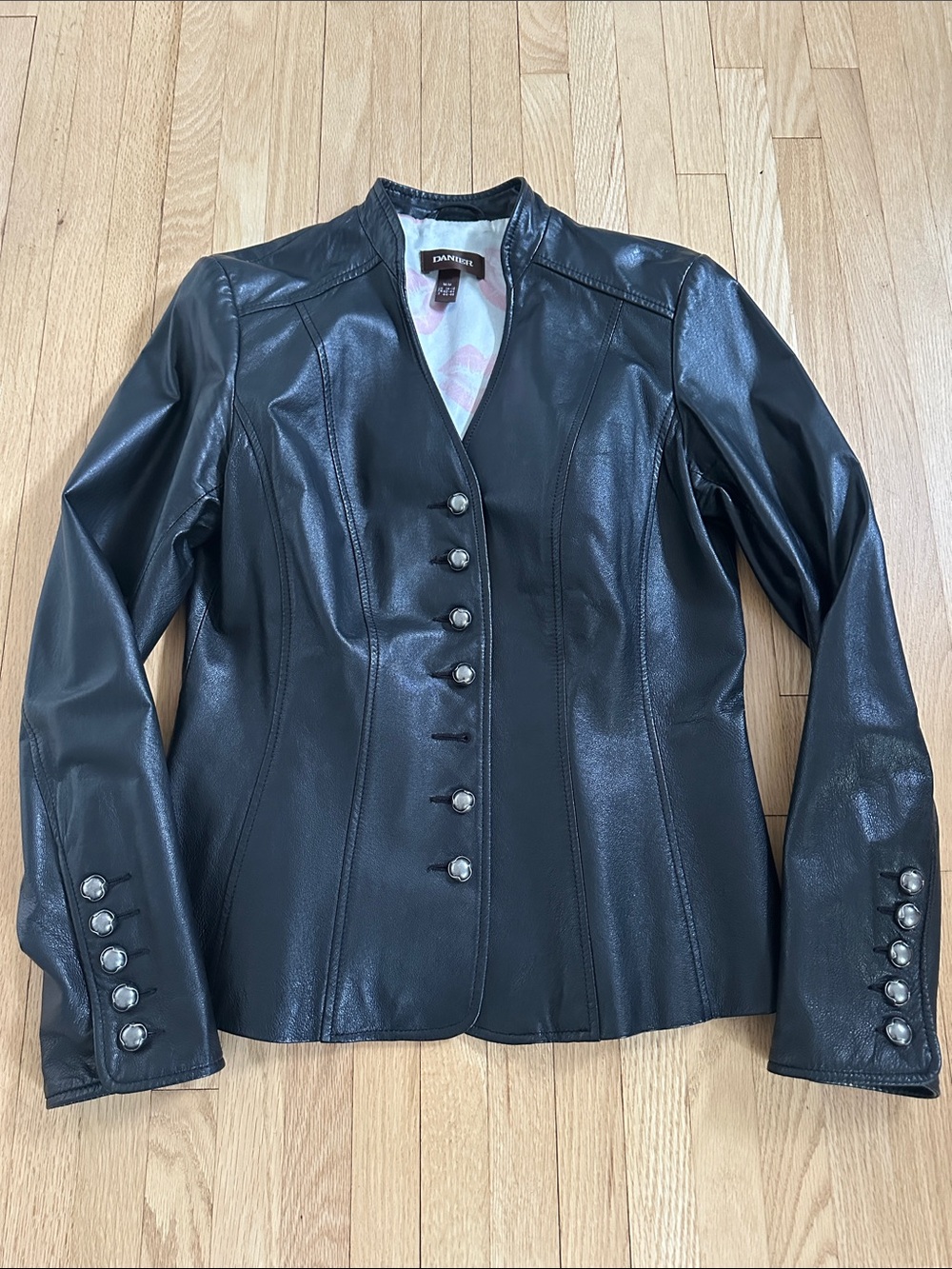 Vintage Danier 90s Y2K black leather jacket medium